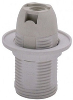 Патрон Е14  пластик, люстровый с кольцом, термостой, белый 4А