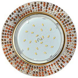 GX53 H4 5319 св-к Круг с прозр-янтарной мозаикой, Зерк./Черненая бронза 40x123 FQ53RMECB (10!) Ecola