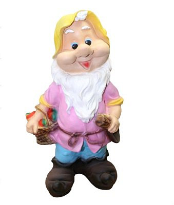 Садовая фигура Гном с лопатой полистоун