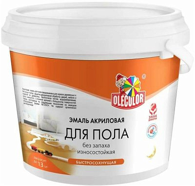 Эмаль акриловая для пола OLECOLOR серый туман 1кг