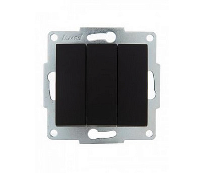 Выключатель механизм 3 клавиши черный бархат 4288-109