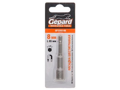 Бита для шуруповерта торцевая магнитная 8х65 мм Gepard GP3202-65 