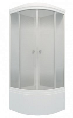 Душ.каб. Лайт 90*90 B / 1  Градиент белый ДН4 1/4 круга, средний поддон (7 места+сифон D50мм)