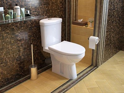 Унитаз Лорена Люкс белый нижний подвод (сиденье дюропласт+арматура 2-режим GEBERIT)