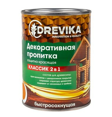 DREVIKA  Пропитка декоративная Классик 2в1 калужница 0,75л