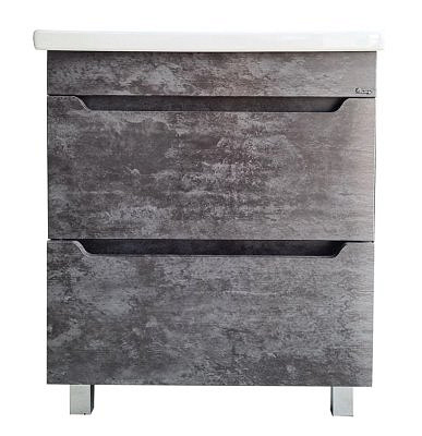 Тумба Стоун 80 Светлый Бетон напольная 2 ящика без раковины EMMY 310139