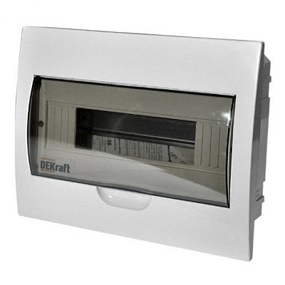 Бокс врезной ЩРВ-П  1/18  1ряд 18модуля  IP41 с шиной N 3х10мм-1шт и PE 8x10mm-2шт