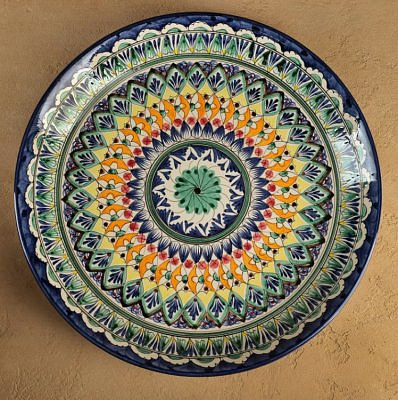 Ляган Риштанская Керамика "Узоры", 37 см, синий, микс 7003805