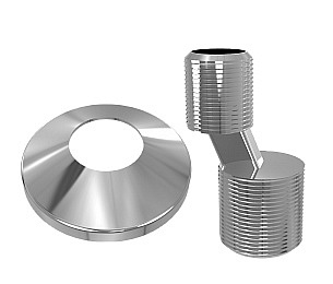 Эксцентрик НР 3/4*1/2  поштучно с конич.декор чашкой чёрный RAL 9005