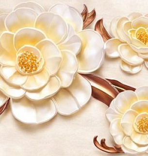 Фарфоровые цветы 3Д 400*270