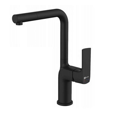 Смеситель для кухни Lemark LM7205BL Ursus с высоким поворот.изливом,черный