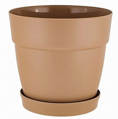 Горшок для цветов InGreen Villa de Fiori d200 4л с фиксируемым поддоном Молочный шоколад  IG660210047