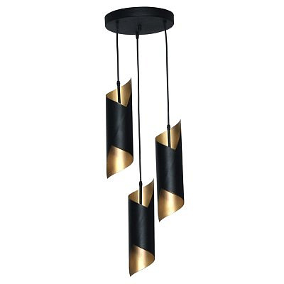 Светильник подвесной ЭЛЕТЕХ Маэстро 231 черный золото 01 3х60 138 Е27  