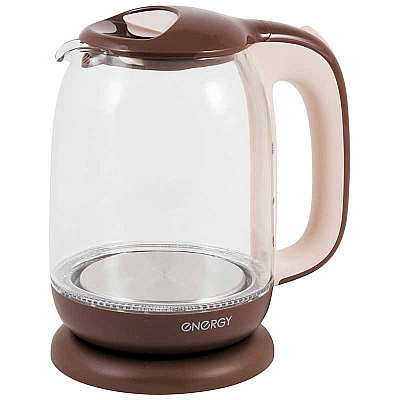 Чайник электрический ENERGY E-281 1,7л стекло пластик коричневый 164116
