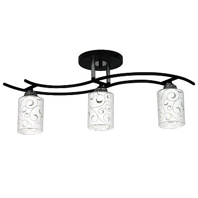 Светильник  потолочный  ЭЛЕТЕХ Стиль131 черный (Плафон 8498)  01-3х60-178 Е27 