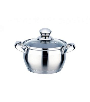 Кастрюля Практичная с крышкой 1,2 л капсульное дно 0,6мм П-1412