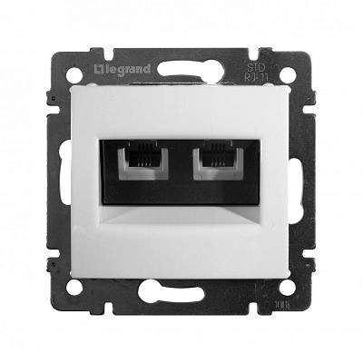 Механизм розетки информ. 2-м СП Valena RJ45 + RJ45 CAT.5Е UTP бел. Leg  774231 