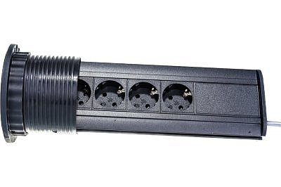 Блок розеток Mebax LK 4 секции Чёрный Механический 00-00000227 