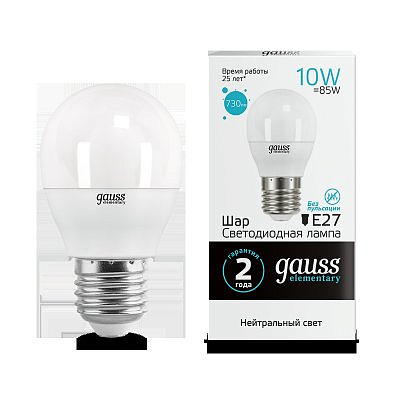 Лампа Gauss LED Globe EL 10W/4100 E27