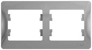 Рамка 2 места , горизонтальная , алюминий SchE GSL000302