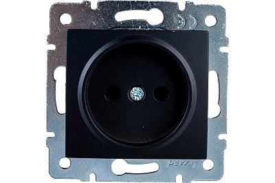 Розетка Lezard KARINA 1-гн без заземления керамика чёрный бархат 707-4288-121 