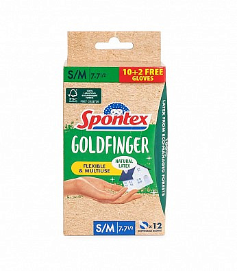 Перчатки одноразовые GOLDFINGER S/M 10+2шт 12929007