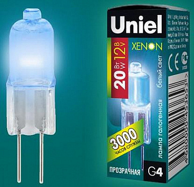 Галогенная лампа  G4 JC 12v 20W ксенон голубое напыление