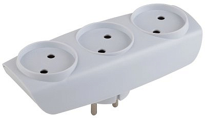 Разветвитель (тройник) 3 розетки 16A белый (поликарбонат) SP-3-W 1642 684035 