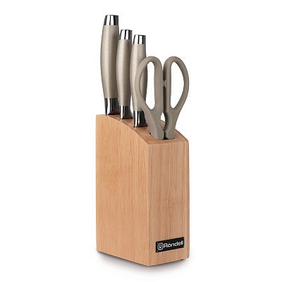 Набор ножей 3шт+ножницы+блок Stylet Rondell (BK) RD-1360