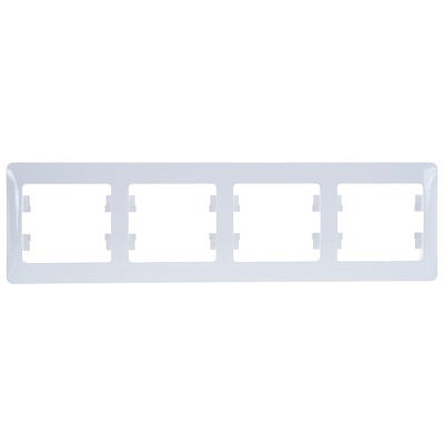 Рамка четырехместная горизонтальная белая