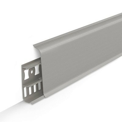 Плинтус напольный Ideal Деконика Платиново-серый (85 мм)