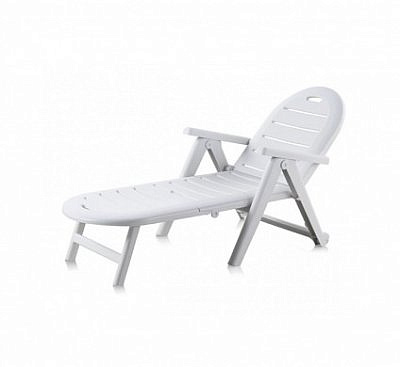 Шезлонг CAIMAN пластиковый складной белый  SH-42582W