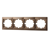 Рамка 4 места , горизонтальная , светло коричневый  Мира 701-3100-149