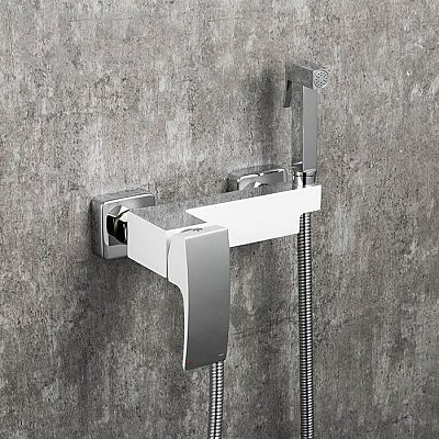 Смеситель для душа Gappo G2007-8 с гигиенической лейкой белый/хром 