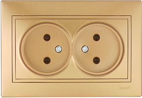 Розетка 701-1313-128 2гн керамика б/з метал.зол.вст. Мира