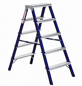 Стремянка двухсторонняя стальная 5 ступеней АЛЮМЕТ