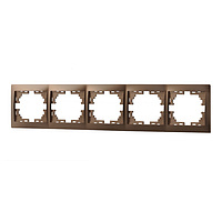 Рамка 5 мест горизонтальная , светло коричневая Мира 701-3100-150
