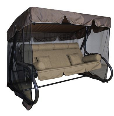 Качели садовые "Мерлин" КС-Мерлин коричневые 4-х местные