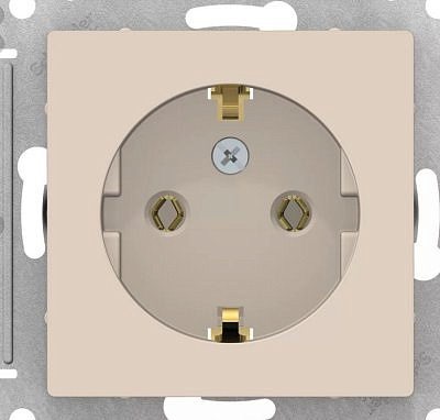 Механизм розетки 1-м с заземлением бежевая SchE GLS000243