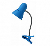 Настольный светильник на гофре Надежда-ПШ 40Вт Е27 синяя на прищепке