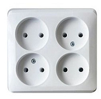 Розетка 4-м ОП 16А б/з белая SchE PA16-205B