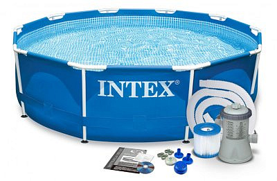 Бассейн каркасный INTEX металлический, фильтр-насос, 28202 305*76см