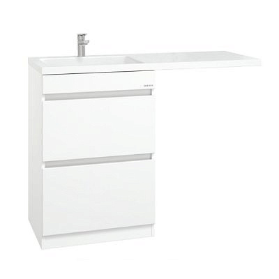 Тумба Милтон 58 напольная под стиральную машину, белая без умывальника Оника 105801