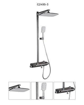 Душевая система Gappo G2495-3 с термостатом,верхним душем,хром.