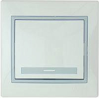 Переключатель 1-клавиша , белый с серой вставкой 701-0215-100 Мира