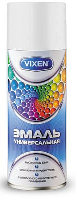 Эмаль универсальная белая аэрозоль 520мл VIXEN