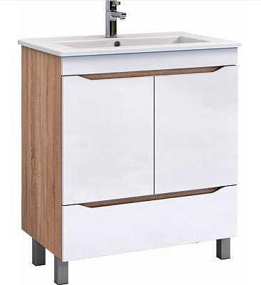 Тумба GRANI 600-2-1 дуб сонома с раковиной Элина 60 VIGO 160875/1WH501606