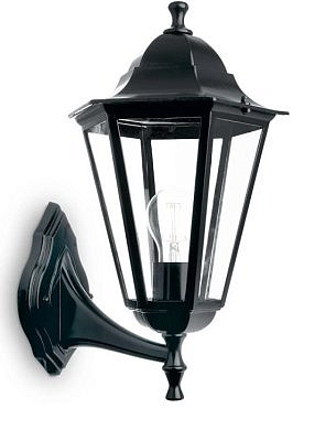 Уличный светильник Feron PL 6201 черный Е27*100W на стену вверх 11064