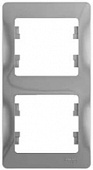 Рамка 2 места , вертикальная , алюминий SchE GSL000306