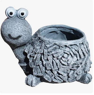 Садовая фигура Кашпо черепаха каменная полистоун